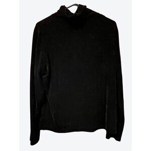 Sno Skins Women's XL Long Sleeve Black Velvet Turtleneck USA